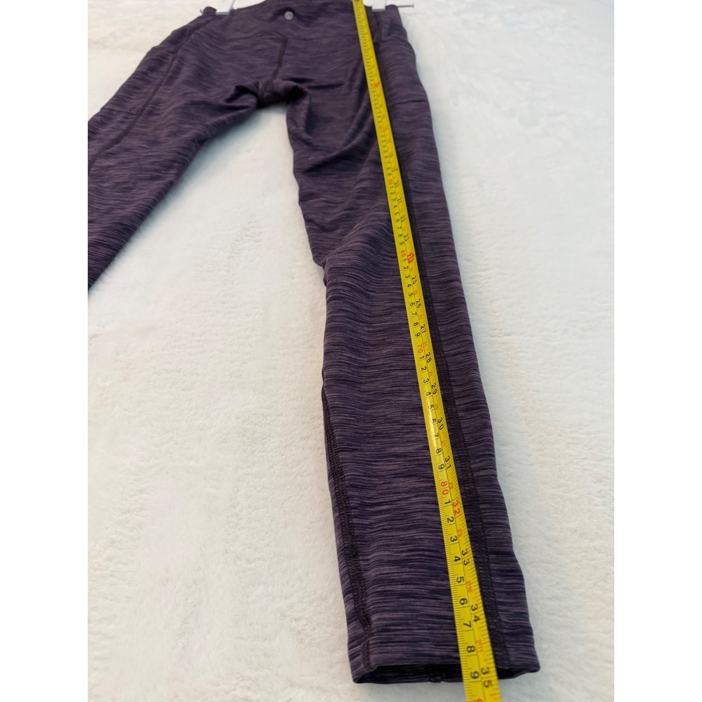 Apana Womens High Waisted Space Dye Leggings Purple Heathered Yoga Pants Small - Picture 4 of 8